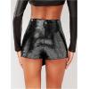 imageMakeMeChic Womens Sequin Skort Metallic Ring Linked Wrap Front Y2K Rave Sparkly Shorts SkortsBlack a