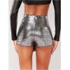 imageMakeMeChic Womens Sequin Skort Metallic Ring Linked Wrap Front Y2K Rave Sparkly Shorts SkortsMulticolor