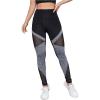 imageMakeMeChic Womens High Waist Skinny Sheer Mesh Insert Workout Leggings Yoga TightsBlack and Grey