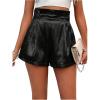 imageMakeMeChic Womens Metallic Shorts High Waisted Wide Leg Party ShortsBlack