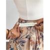 imageMakeMeChic Womens Maternity Skirt Floral Elastic Waist Ruffle Hem Layered Pregnancy Maxi SkirtsKhaki