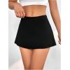 imageMakeMeChic Womens Mini Skirt with Shorts Aline Micro Skort Y2K Short SkirtPetite Black