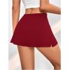 imageMakeMeChic Womens Mini Skirt with Shorts Aline Micro Skort Y2K Short SkirtPetite Burgundy