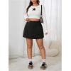 imageMakeMeChic Womens Mini Skirt with Shorts Aline Micro Skort Y2K Short SkirtPlus Black