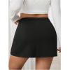 imageMakeMeChic Womens Mini Skirt with Shorts Aline Micro Skort Y2K Short SkirtPlus Black
