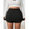 imageMakeMeChic Womens Mini Skirt with Shorts Aline Micro Skort Y2K Short SkirtPlus Black