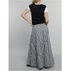 imageMakeMeChic Womens Plaid Print Tiered Layer A Line Ruffle Hem Loose Fit Casual Long Maxi SkirtsBlack and White