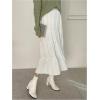 imageMakeMeChic Womens Plaid Print Tiered Layer A Line Ruffle Hem Loose Fit Casual Long Maxi SkirtsWhite