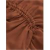 imageMakeMeChic Womens Ruched Ruffle Hem Tiered High Low Asymmetrical Drawstring Maxi Long SkirtsRust Brown