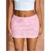imageMakeMeChic Womens Sequin Skirt Mini Skirt Summer Bodycon Sparkly Skirt with Shorts UnderneathPink