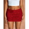imageMakeMeChic Womens Sequin Skirt Mini Skirt Summer Bodycon Sparkly Skirt with Shorts UnderneathRed