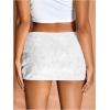 imageMakeMeChic Womens Sequin Skirt Mini Skirt Summer Bodycon Sparkly Skirt with Shorts UnderneathWhite
