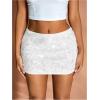 imageMakeMeChic Womens Sequin Skirt Mini Skirt Summer Bodycon Sparkly Skirt with Shorts UnderneathWhite