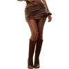 imageMakeMeChic Womens Fuzzy Striped Ruched Sweater Skirt Bodycon Slim Fitted Y2K Short SkirtsMulticolor