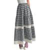 imageMakeMeChic Womens Plaid Print Tiered Layer A Line Ruffle Hem Loose Fit Casual Long Maxi SkirtsBlack a