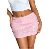 imageMakeMeChic Womens Sequin Skirt Mini Skirt Summer Bodycon Sparkly Skirt with Shorts UnderneathPink