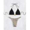 imageMakeMeChic Halter Bikini Sets for Women Sexy Micro Bikini Bathing Suit Two Piece Swimsuits 2025Animal Print