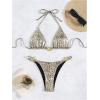 imageMakeMeChic Halter Bikini Sets for Women Sexy Micro Bikini Bathing Suit Two Piece Swimsuits 2025Animal Print