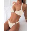 imageMakeMeChic Halter Bikini Sets for Women Sexy Micro Bikini Bathing Suit Two Piece Swimsuits 2025Beige