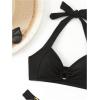 imageMakeMeChic Halter Bikini Sets for Women Sexy Micro Bikini Bathing Suit Two Piece Swimsuits 2025Black