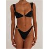 imageMakeMeChic Halter Bikini Sets for Women Sexy Micro Bikini Bathing Suit Two Piece Swimsuits 2025Black Metal