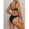 imageMakeMeChic Halter Bikini Sets for Women Sexy Micro Bikini Bathing Suit Two Piece Swimsuits 2025Black Pearl