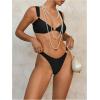 imageMakeMeChic Halter Bikini Sets for Women Sexy Micro Bikini Bathing Suit Two Piece Swimsuits 2025Black Pearl