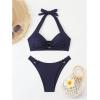 imageMakeMeChic Halter Bikini Sets for Women Sexy Micro Bikini Bathing Suit Two Piece Swimsuits 2025Blue