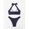 imageMakeMeChic Halter Bikini Sets for Women Sexy Micro Bikini Bathing Suit Two Piece Swimsuits 2025Blue