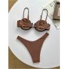 imageMakeMeChic Halter Bikini Sets for Women Sexy Micro Bikini Bathing Suit Two Piece Swimsuits 2025Brown Metal