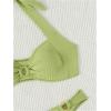 imageMakeMeChic Halter Bikini Sets for Women Sexy Micro Bikini Bathing Suit Two Piece Swimsuits 2025Lime Green