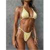 imageMakeMeChic Halter Bikini Sets for Women Sexy Micro Bikini Bathing Suit Two Piece Swimsuits 2025Multicolor