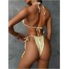 imageMakeMeChic Halter Bikini Sets for Women Sexy Micro Bikini Bathing Suit Two Piece Swimsuits 2025Multicolor