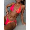 imageMakeMeChic Halter Bikini Sets for Women Sexy Micro Bikini Bathing Suit Two Piece Swimsuits 2025Multicolor a