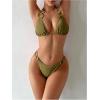 imageMakeMeChic Halter Bikini Sets for Women Sexy Micro Bikini Bathing Suit Two Piece Swimsuits 2025Olive Green