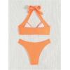 imageMakeMeChic Halter Bikini Sets for Women Sexy Micro Bikini Bathing Suit Two Piece Swimsuits 2025Orange