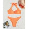 imageMakeMeChic Halter Bikini Sets for Women Sexy Micro Bikini Bathing Suit Two Piece Swimsuits 2025Orange