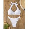 imageMakeMeChic Halter Bikini Sets for Women Sexy Micro Bikini Bathing Suit Two Piece Swimsuits 2025White