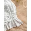 imageMakeMeChic Halter Tops for Women Going Out Tops Y2k Ruffle Cute Summer Backless TopBeige