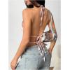 imageMakeMeChic Halter Tops for Women Going Out Tops Y2k Ruffle Cute Summer Backless TopPink