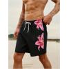 imageMakeMeChic Mens Swim Trunks Floral Swim Shorts Beach Board Shorts SwimwearBlack