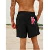 imageMakeMeChic Mens Swim Trunks Floral Swim Shorts Beach Board Shorts SwimwearBlack