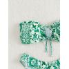 imageMakeMeChic Womens 2 Piece Bandeau Swimsuit Boho Ring Strapless High Cut Bikini Sets Bathing SuitGreen