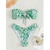imageMakeMeChic Womens 2 Piece Bandeau Swimsuit Boho Ring Strapless High Cut Bikini Sets Bathing SuitGreen