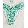 imageMakeMeChic Womens 2 Piece Bandeau Swimsuit Boho Ring Strapless High Cut Bikini Sets Bathing SuitGreen