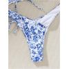 imageMakeMeChic Womens 2 Piece Bandeau Swimsuit Boho Ring Strapless High Cut Bikini Sets Bathing SuitMulti Blue Floral