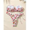 imageMakeMeChic Womens 2 Piece Bandeau Swimsuit Boho Ring Strapless High Cut Bikini Sets Bathing SuitPink
