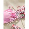 imageMakeMeChic Womens 2 Piece Bandeau Swimsuit Boho Ring Strapless High Cut Bikini Sets Bathing SuitPink