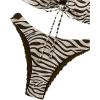 imageMakeMeChic Womens 2 Piece Bandeau Swimsuit Floral Cut Out Bikini Set Strapless Bathing SuitsApricot