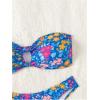 imageMakeMeChic Womens 2 Piece Bandeau Swimsuit Floral Cut Out Bikini Set Strapless Bathing SuitsMulti Blue